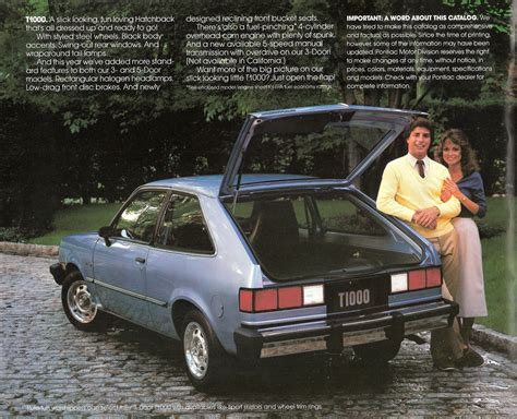1982 Pontiac T1000 Foldout