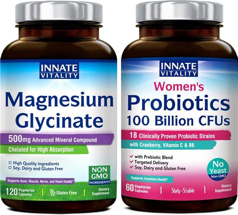 Amazon.com: Innate Vitality Magnesium Glycinate & Women's Probiotics ...