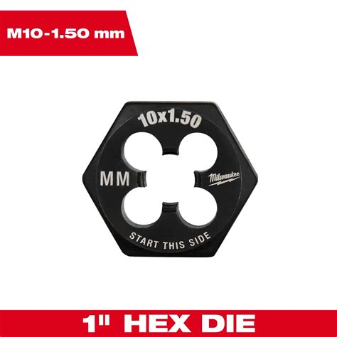 M10-1.50 mm 1-Inch Hex Threading Die | Milwaukee Tool