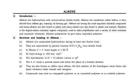 ALKENE Introduction: Key Concepts and Reactions in Organic Chemistry ...