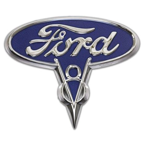 Ford V8 Emblem, Custom Shape Flat Metal Sign, 3 Sizes, USA Made Vintage Style Retro Garage Art ...