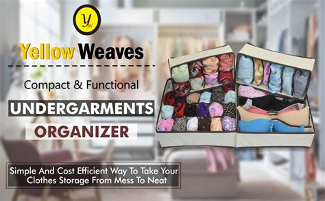 Yellow Weaves Undergarments Organizer/Foldable Storage Box for Drawers ...