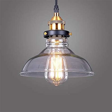 Buy Glighone Industrial Glass Pendant Light Village Ceiling Lightshade ...