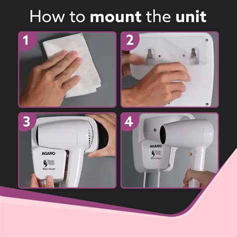 AGARO HD1417 Wall Mounted Hair Dryer 1400W, Electric Wall Mount – Agaro