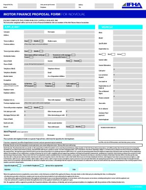 IE Asset And Invoice Finance Association Motor Finance Proposal Form ...