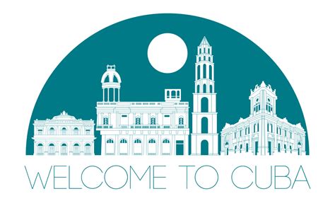 Cuba famous landmark silhouette style 15394133 Vector Art at Vecteezy