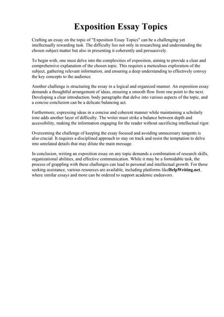 Image result for Exposition Essay Format