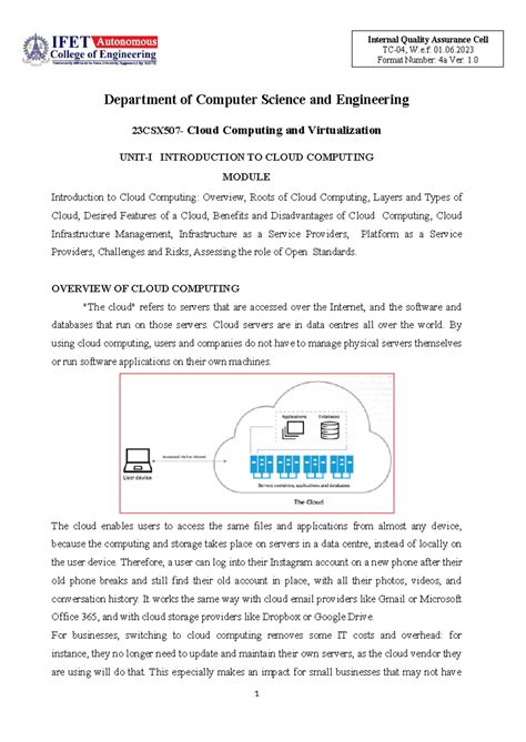 CCV 101: Introduction to Cloud Computing - Module Overview and Insights ...