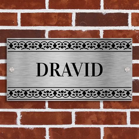 Abhimukhaah Stainless Steel Name Plate 14x7 inch Weatherproof – Housenama