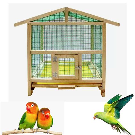 Ammaieesan organic wood love birds cage - Small Size in wood and Clay ...
