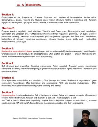 Image result for Gate Syllabus for Life Science