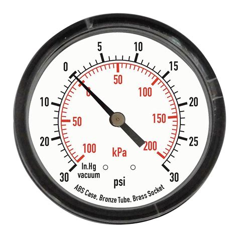 Pressure Gauge, 0 to 30 psi, 0 to 200 kPa : Amazon.com.mx: Industria ...