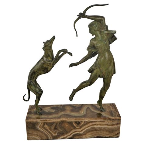 Auguste Joseph Peiffer, Cast Bronze Classical Sculpture of a Diana the ...