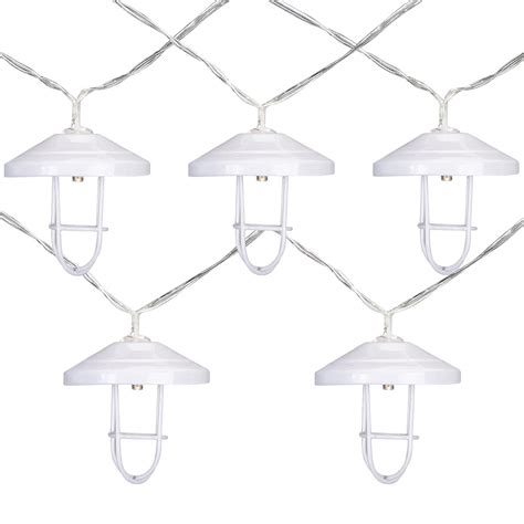 10 B/O LED Warm White Lantern Christmas Lights - 3' Clear Wire