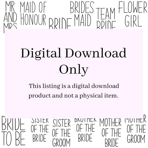 Bridal Party Font Bundle / Font SVG Bundle / Svg Bundle / Wedding Svg ...
