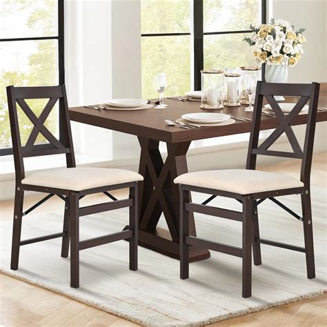 COLAMY Folding Dining Chairs Set of 2, Foldable Chairs with Padded ...