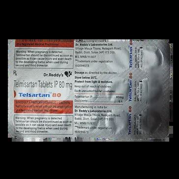 TELSARTAN 80MG TABLET 15'S Price, Uses, Side Effects & Substitutes ...