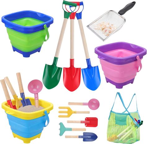 Amazon.com: Hoemwarm 14 Pack Beach Bucket Shovels Toys for Kids ...