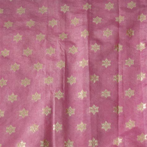 Banarasi Brocade Lilac With Tiny Gold Flower Motifs Woven Fabric ...