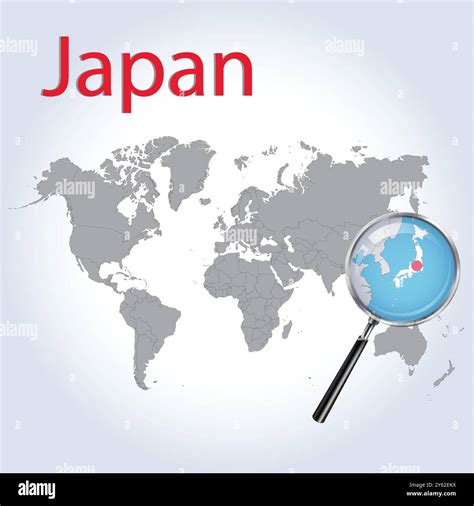 Japan Magnified Map and Flag, Japan Enlargement Maps, Vector Art Stock Vector Image & Art - Alamy