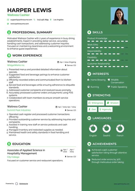 Waiters And Waitresses Job Description