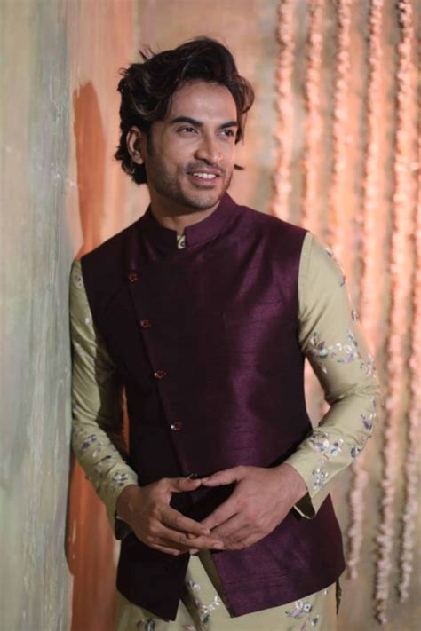 Mint Green Floral Embroidered Kurta Set with Wine Nehru Jacket Ensembl ...