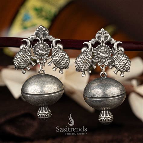 Ornate Oxidised Silver Elephant Dangle Earrings – Sasitrends