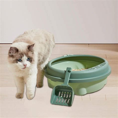 Cat Litter Box Open Top Kitten Potty Toilet Pet Litter Pan for Small ...