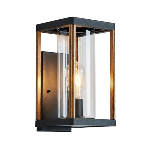 Antoine Wall Sconce 1-Light 13.3-in H Black Outdoor Wall Light at Lowes.com