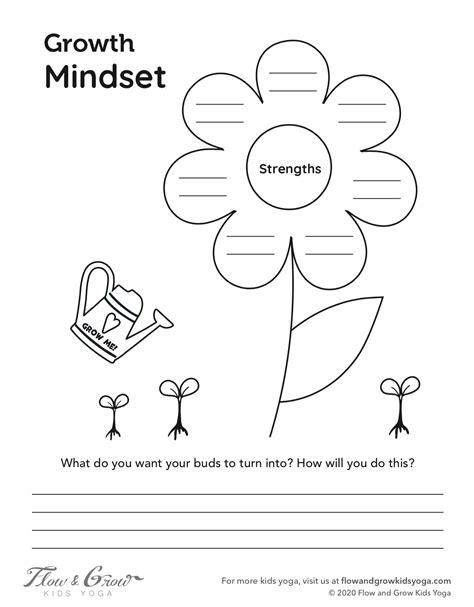 Growth Mindset Worksheet | Instant Download - Flow and Grow Kids Yoga