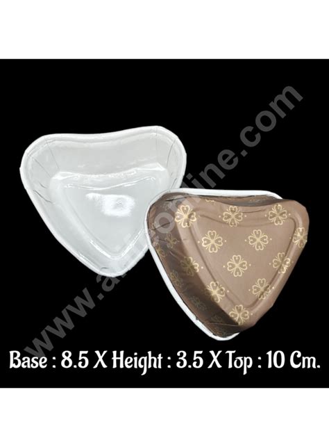 Home Cake Decor Brown With Flower Heart Direct Bakeable Cups With ...