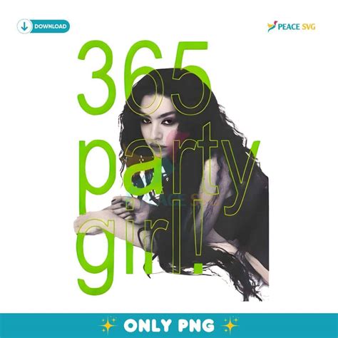 Charli Xcx 365 Party Girl Neon Green Typography PNG Clipart | Peace SVG