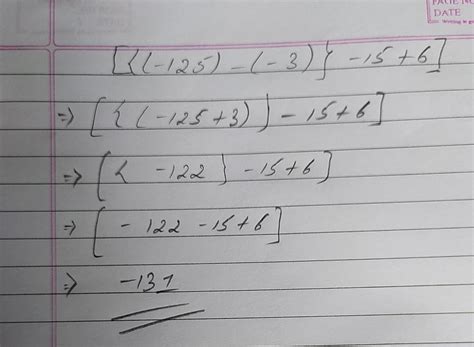 125)-(-3)}-15+6] - Brainly.in