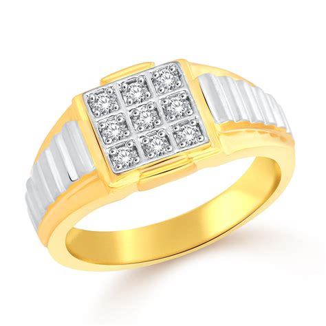 Classic Ultimate Gold Plated Alloy & Brass Cz Amercian Diamond Finger ...