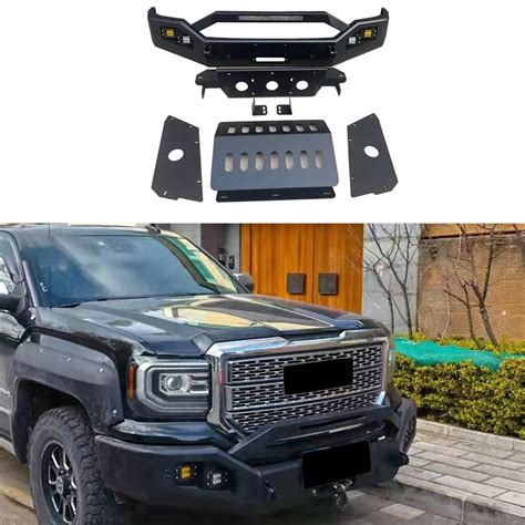 High Quality Front Bumper with LED Lights for Gmc Sierra 1500 4X4 Accessories Offroad Bull Bar ...