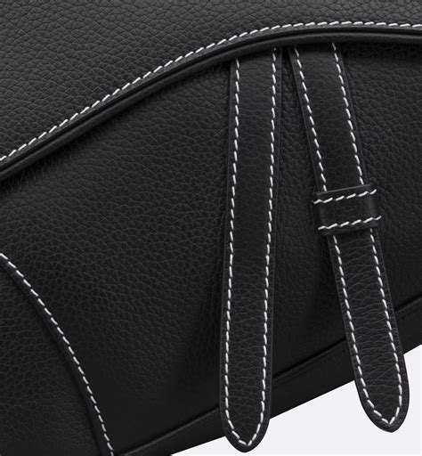 Сумка Saddle Зернистая телячья кожа черного цвета | DIOR