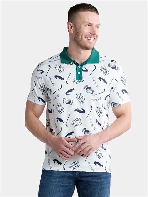 Happy Gilmore Men's and Big Men's Allover Print Graphic Polo Shirt ...