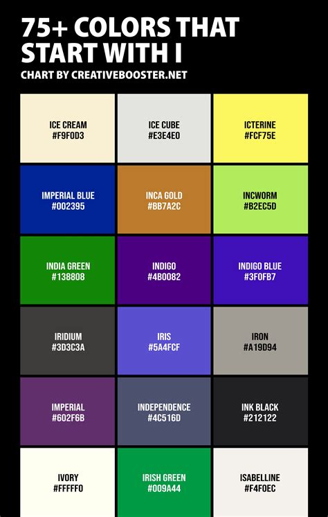 75+ Colors that Start with I (Names and Color Codes) – CreativeBooster