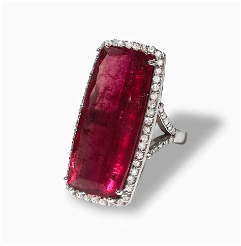 Red Tourmaline Rubellite 25.5 Carats with Pave Diamonds Paradizia Ring For Sale at 1stDibs ...