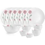 Cello Opalware Dazzle Livid Lilac Dinner Set, 18Pcs, White : Amazon.in ...