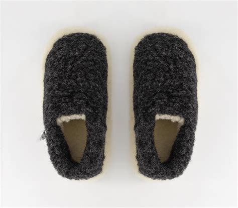 Yoko Wool Yoko Wool Slippers Black - Flat Shoes for Women