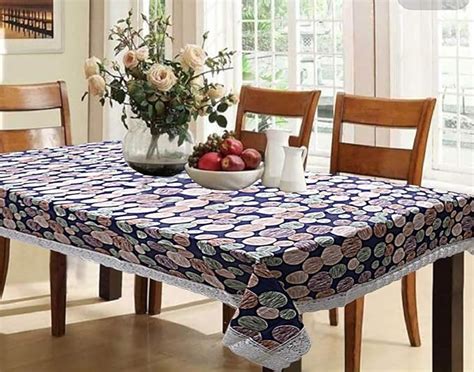 Buy REVEXO Checks Print Exclusive Table Cloth|PVC 6 Seater Center Table ...