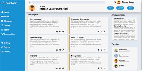 Admin Dashboard CodePen 的图像结果