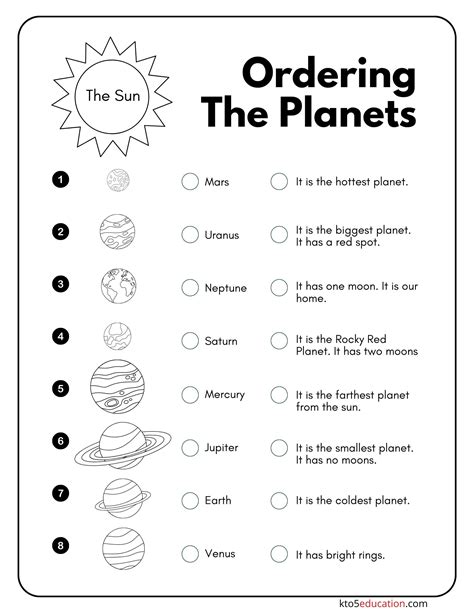 Image result for Worksheet On Solar System