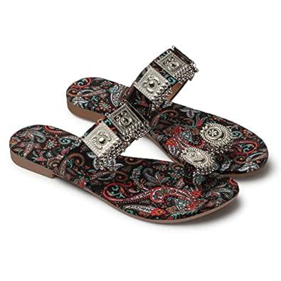 Buy FASHIMO Women's Ethnic Flats, Women's Traditional Slip-On Slipper ...