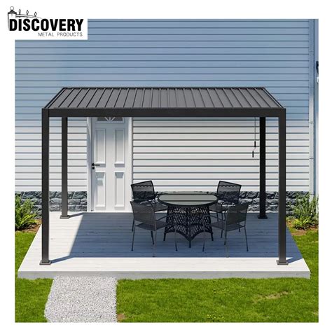 Luxury Modern Outdoor Pergola Aluminum Waterproof Louvered Roof Metal ...