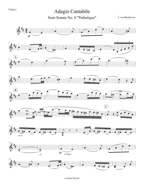 Adagio Cantabile from Sonate No. 8 "Pathetique" op. 13 (arr. AZSAP ...