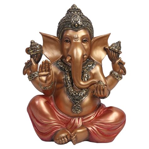 Ashnam Chaturbhuj Ganesha – Big, Gold Red – Ashnam Home