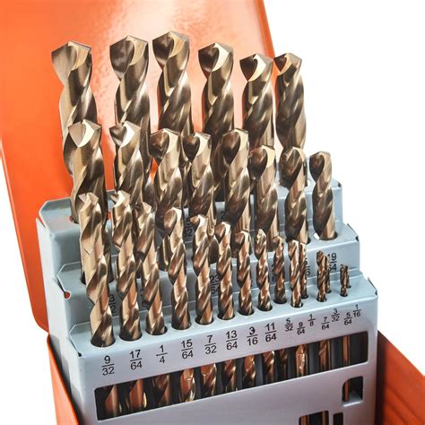 KENDO 29PCS Cobalt Drill Bit Set (1/16''-1/2''), M35 High Speed Steel ...