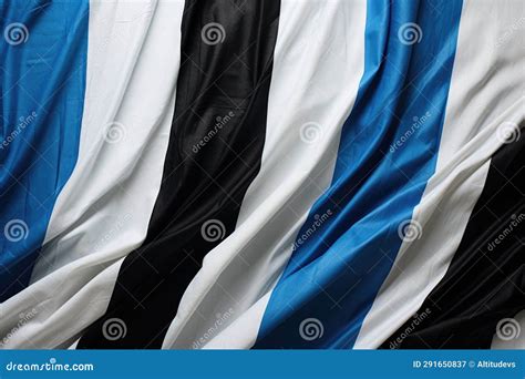 Black and White Flag with Blue Stripe Stock Illustration - Illustration ...